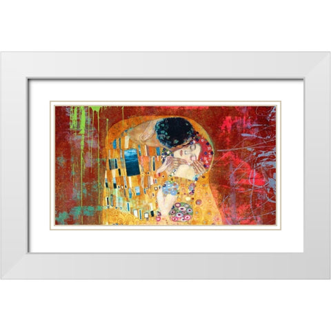 Klimts Kiss 2.0 (detail) White Modern Wood Framed Art Print with Double Matting by Chestier, Eric
