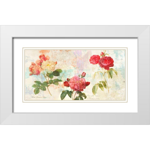 Redoutes Roses 2.0 White Modern Wood Framed Art Print with Double Matting by Chestier, Eric