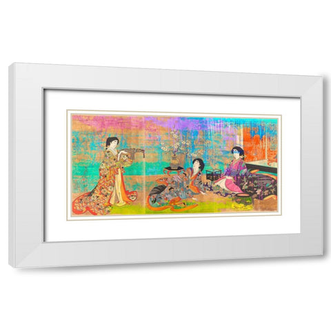 Hommage to Chikanobu White Modern Wood Framed Art Print with Double Matting by Chestier, Eric