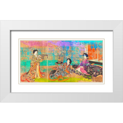 Hommage to Chikanobu White Modern Wood Framed Art Print with Double Matting by Chestier, Eric