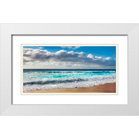Grande Anse, La Digue, Seychelles White Modern Wood Framed Art Print with Double Matting by Krahmer, Frank