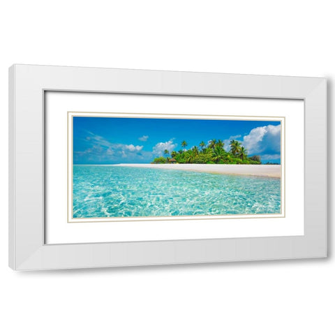 Palm island, Maldives White Modern Wood Framed Art Print with Double Matting by Krahmer, Frank