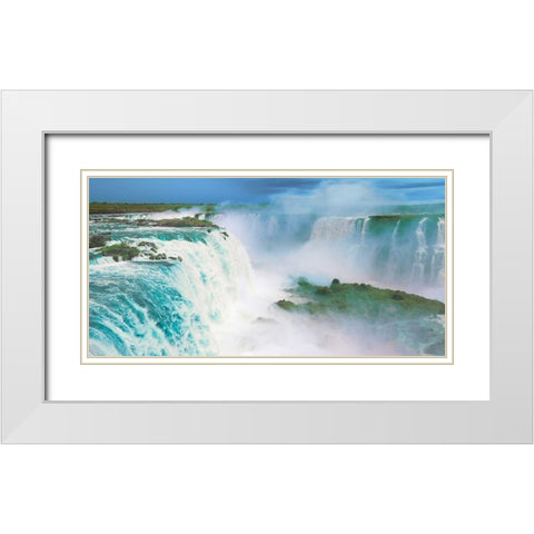 Iguazu Falls, Brazil White Modern Wood Framed Art Print with Double Matting by Frank, Krahmer