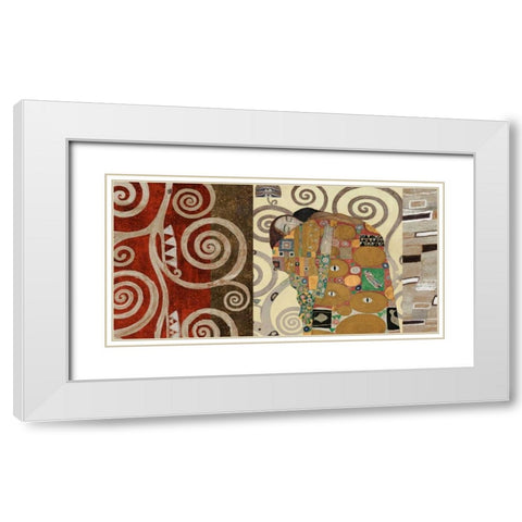 The Embrace-Pewter White Modern Wood Framed Art Print with Double Matting by Klimt, Gustav