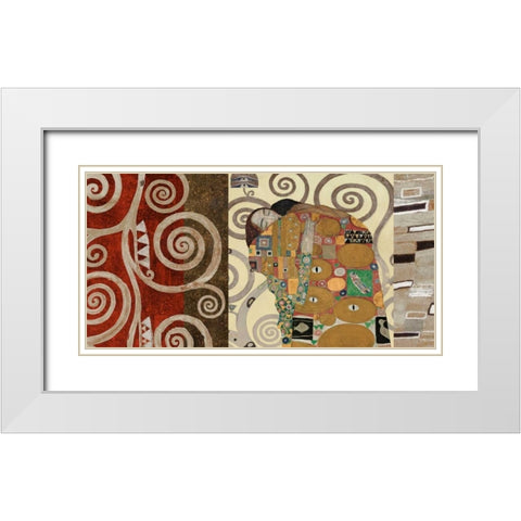 The Embrace-Pewter White Modern Wood Framed Art Print with Double Matting by Klimt, Gustav