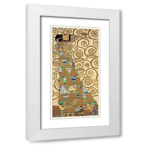 The Tree of Life I White Modern Wood Framed Art Print with Double Matting by Klimt, Gustav