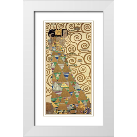 The Tree of Life I White Modern Wood Framed Art Print with Double Matting by Klimt, Gustav