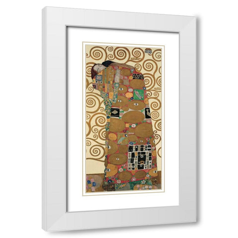 The Tree of Life III White Modern Wood Framed Art Print with Double Matting by Klimt, Gustav