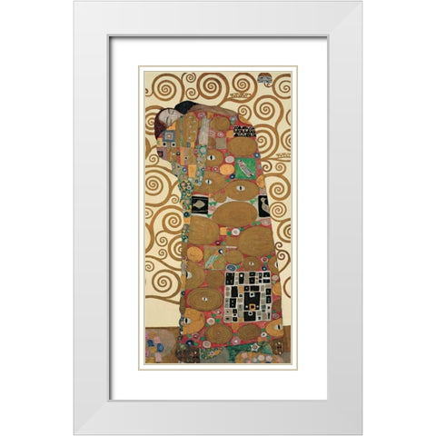 The Tree of Life III White Modern Wood Framed Art Print with Double Matting by Klimt, Gustav