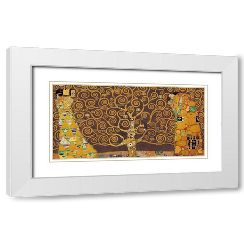 Tree of Life-Brown White Modern Wood Framed Art Print with Double Matting by Klimt, Gustav