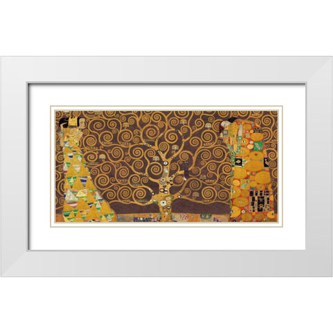 Tree of Life-Brown White Modern Wood Framed Art Print with Double Matting by Klimt, Gustav