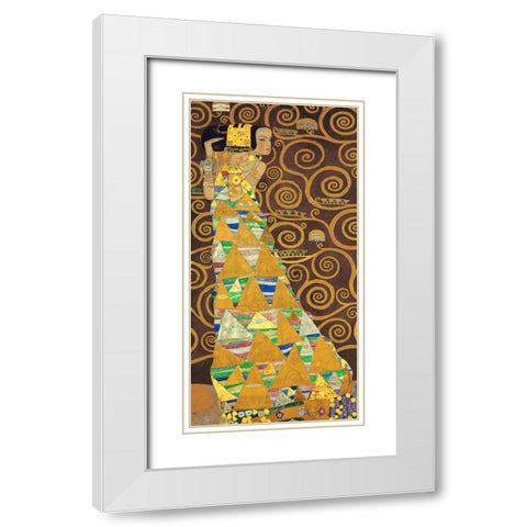 Tree of Life-Brown I White Modern Wood Framed Art Print with Double Matting by Klimt, Gustav