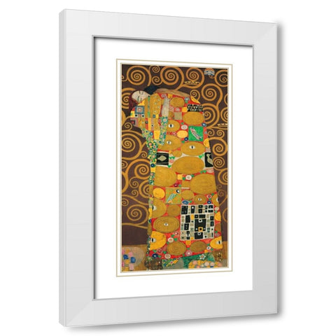 Tree of Life-Brown III White Modern Wood Framed Art Print with Double Matting by Klimt, Gustav