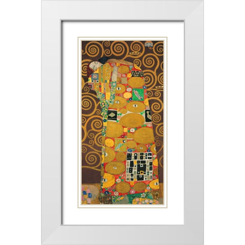 Tree of Life-Brown III White Modern Wood Framed Art Print with Double Matting by Klimt, Gustav
