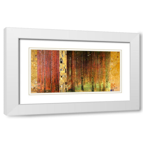 Forest I White Modern Wood Framed Art Print with Double Matting by Klimt, Gustav