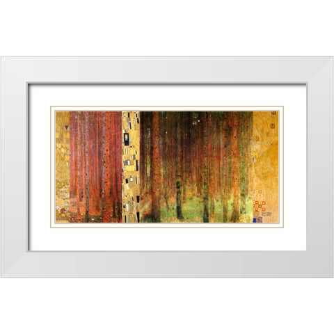 Forest I White Modern Wood Framed Art Print with Double Matting by Klimt, Gustav