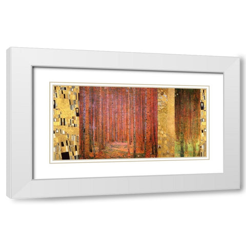 Forest II White Modern Wood Framed Art Print with Double Matting by Klimt, Gustav