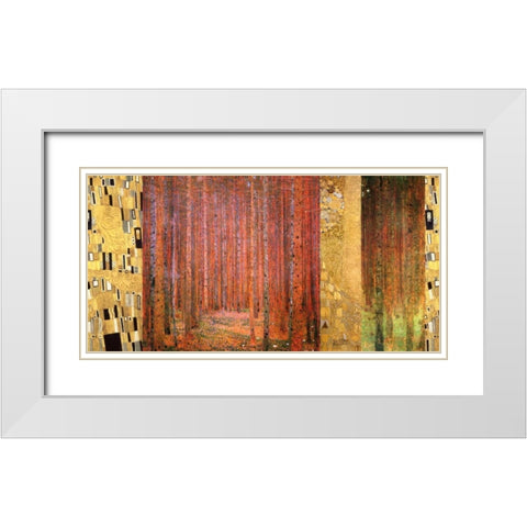 Forest II White Modern Wood Framed Art Print with Double Matting by Klimt, Gustav