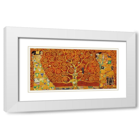 Tree of Life-Red White Modern Wood Framed Art Print with Double Matting by Klimt, Gustav