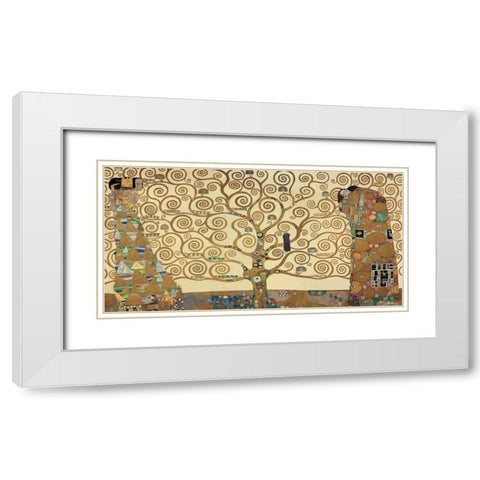 The Tree of Life White Modern Wood Framed Art Print with Double Matting by Klimt, Gustav