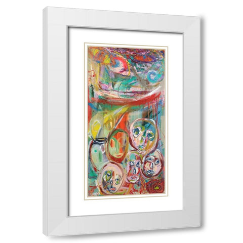 Facebook People I White Modern Wood Framed Art Print with Double Matting by Corrado, Italo