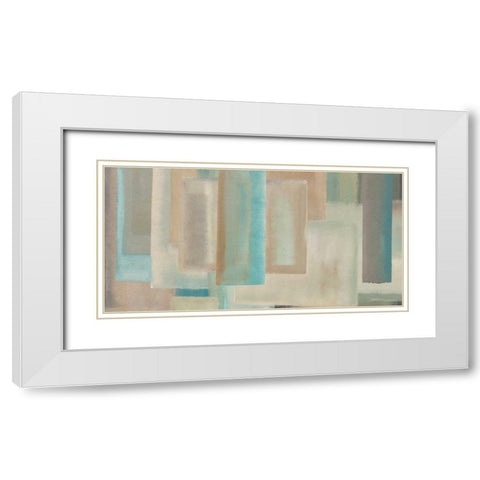Aqua White Modern Wood Framed Art Print with Double Matting by Corrado, Italo