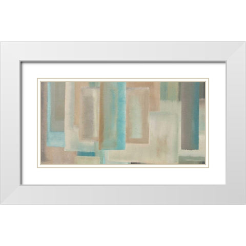 Aqua White Modern Wood Framed Art Print with Double Matting by Corrado, Italo