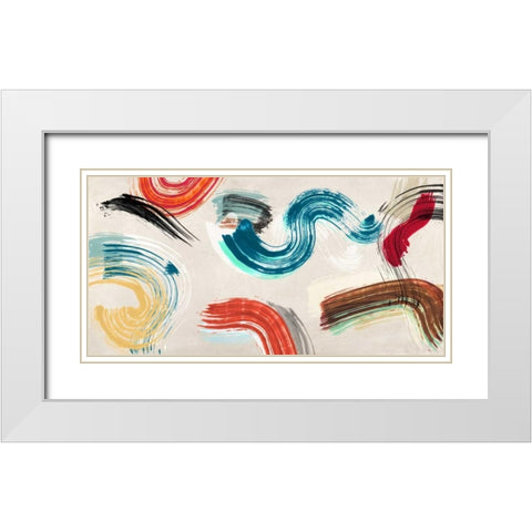 Motionade I White Modern Wood Framed Art Print with Double Matting by Ikeda, Haru