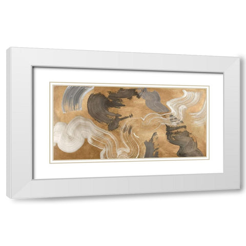 Metallic Movements White Modern Wood Framed Art Print with Double Matting by Ikeda, Haru