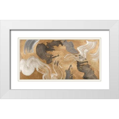 Metallic Movements White Modern Wood Framed Art Print with Double Matting by Ikeda, Haru