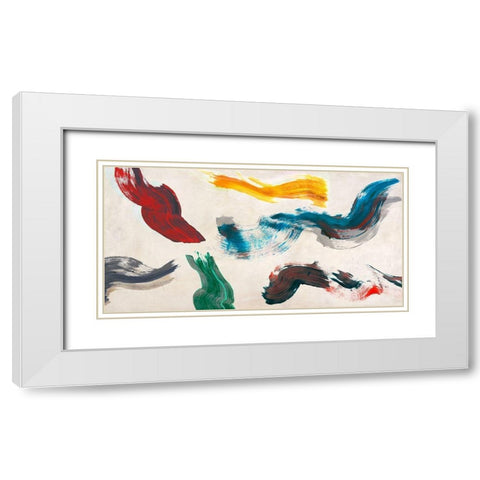 Solid Base White Modern Wood Framed Art Print with Double Matting by Ikeda, Haru