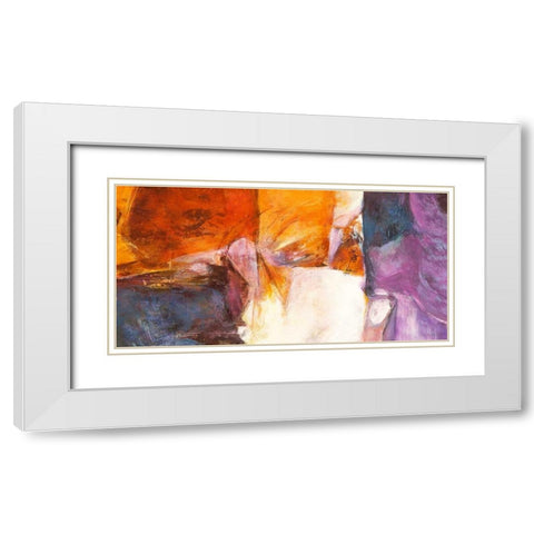 Pensee d Amour White Modern Wood Framed Art Print with Double Matting by Demos, Jean-Luc