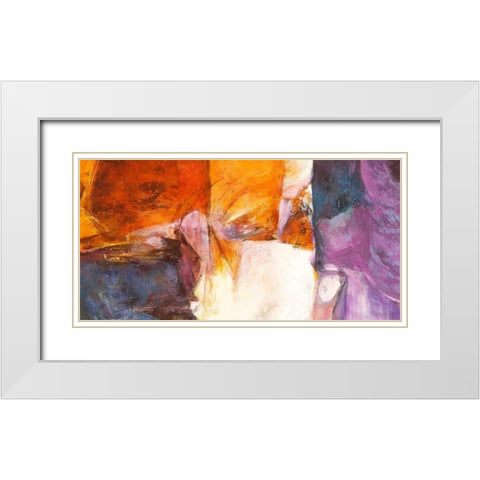 Pensee d Amour White Modern Wood Framed Art Print with Double Matting by Demos, Jean-Luc