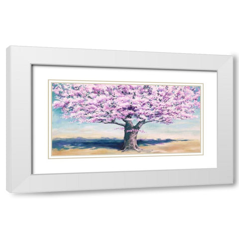 Peach Tree White Modern Wood Framed Art Print with Double Matting by Eelder, Jan