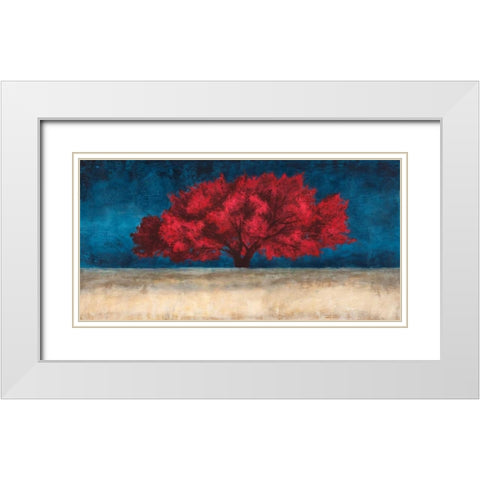 Red Tree  White Modern Wood Framed Art Print with Double Matting by Eelder, Jan