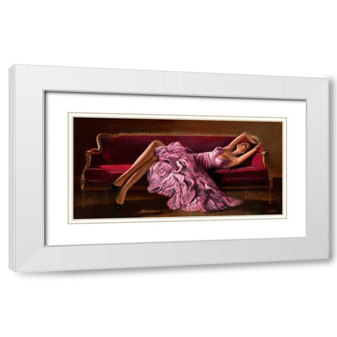 Jasmine White Modern Wood Framed Art Print with Double Matting by Silver, John