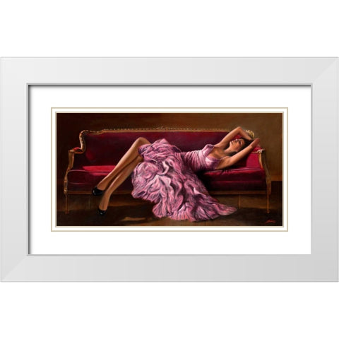 Jasmine White Modern Wood Framed Art Print with Double Matting by Silver, John