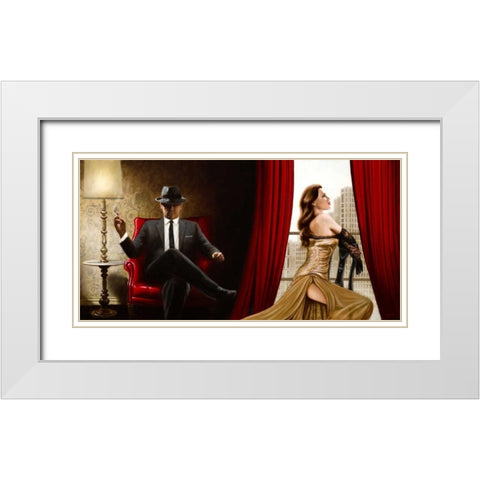 Black Tie high Heels White Modern Wood Framed Art Print with Double Matting by Silver, John