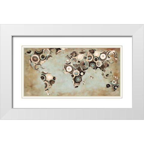 World in motion White Modern Wood Framed Art Print with Double Matting by Joannoo