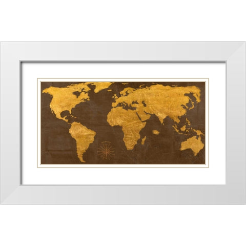 Geo II White Modern Wood Framed Art Print with Double Matting by Joannoo