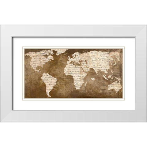 Words for the World White Modern Wood Framed Art Print with Double Matting by Falcone, Ruggero