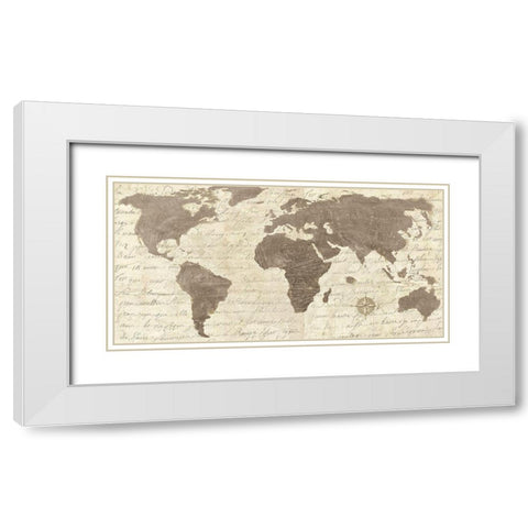 Geo taupe Classic White Modern Wood Framed Art Print with Double Matting by Joannoo