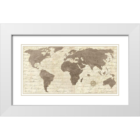 Geo taupe Classic White Modern Wood Framed Art Print with Double Matting by Joannoo