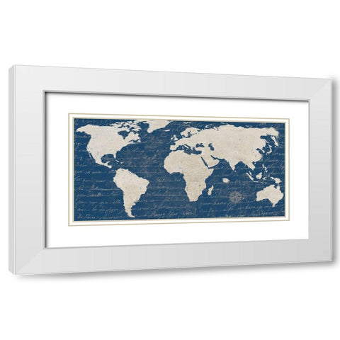 Geo blueprint special White Modern Wood Framed Art Print with Double Matting by Joannoo