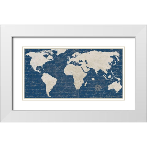 Geo blueprint special White Modern Wood Framed Art Print with Double Matting by Joannoo
