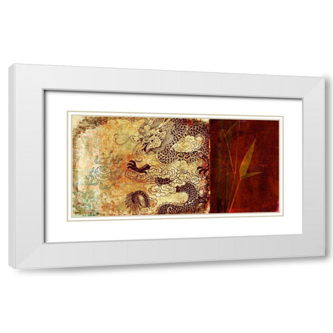 Year of the Dragon White Modern Wood Framed Art Print with Double Matting by Joannoo