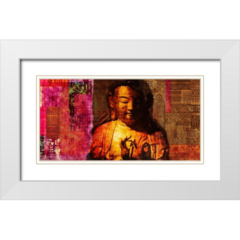 Gold Dream White Modern Wood Framed Art Print with Double Matting by Joannoo