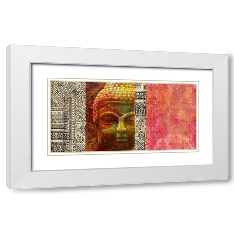Siddharta White Modern Wood Framed Art Print with Double Matting by Joannoo