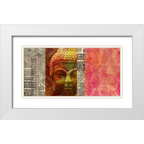 Siddharta White Modern Wood Framed Art Print with Double Matting by Joannoo