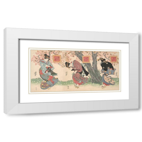 Beauties in a spring storm White Modern Wood Framed Art Print with Double Matting by Eisen, Keisai